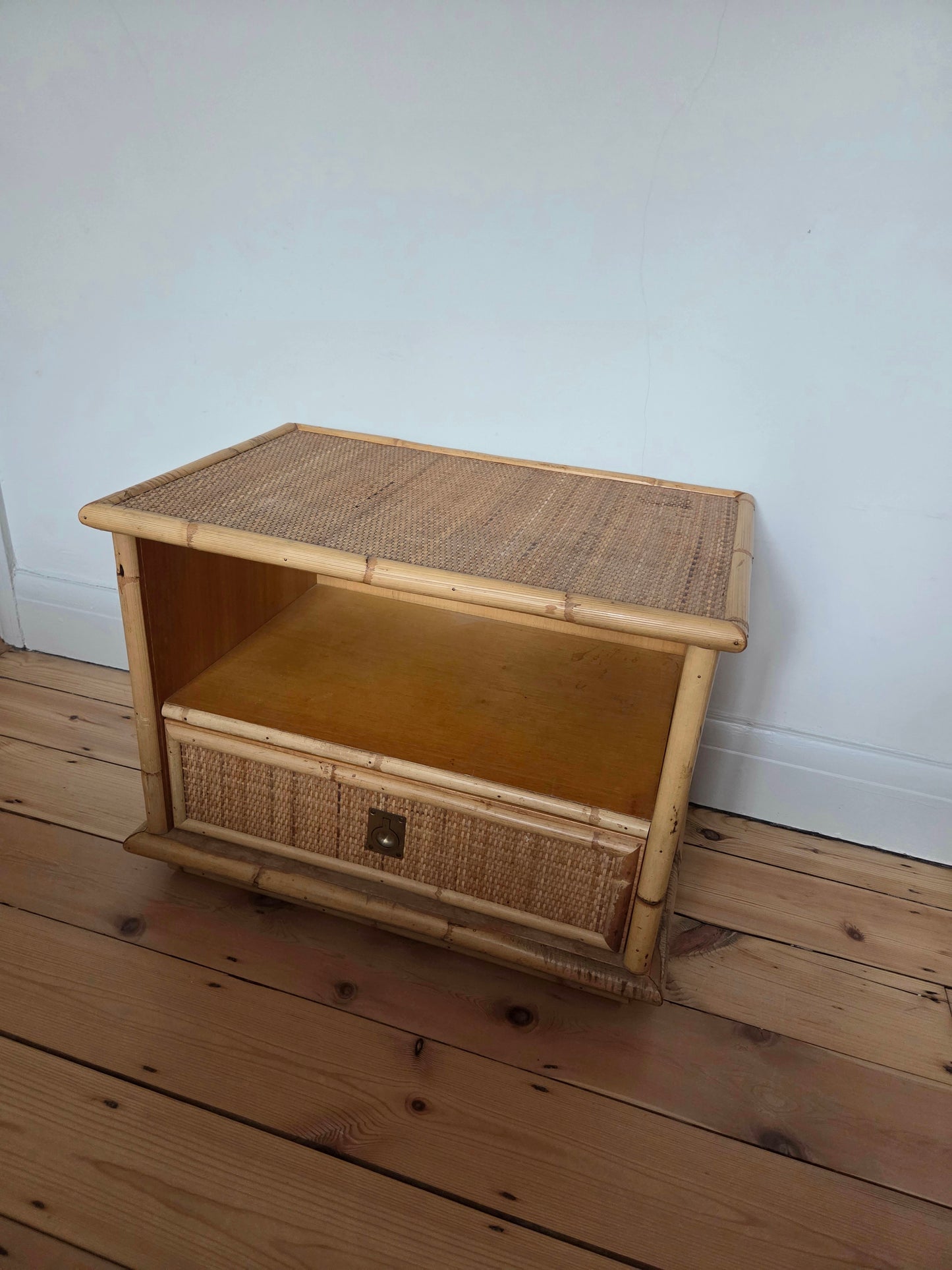 Vintage Rattan Dal Vera Bedside Table