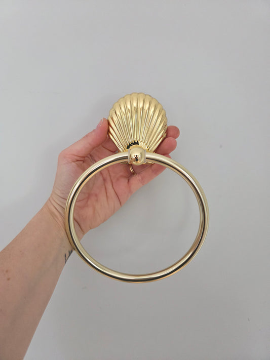 Brass Shell Towel Holder Ring