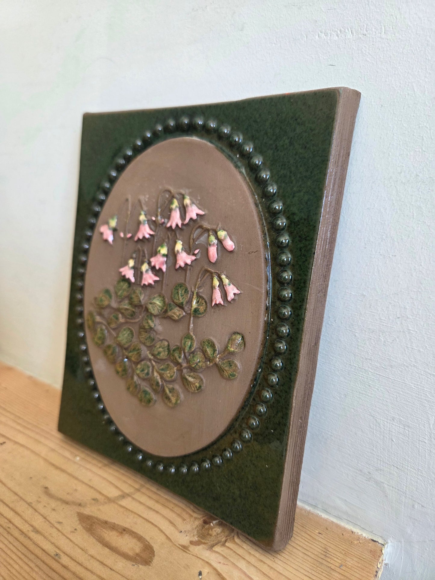 Vintage Swedish Jie Gantofta Linnea Flower Tile