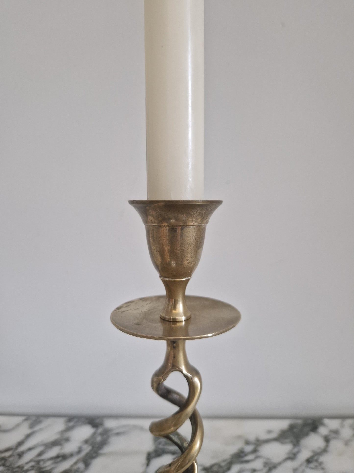 Brass Twist Candlestick