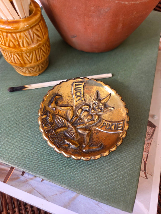 Lucky Pixie Brass Trinket Dish