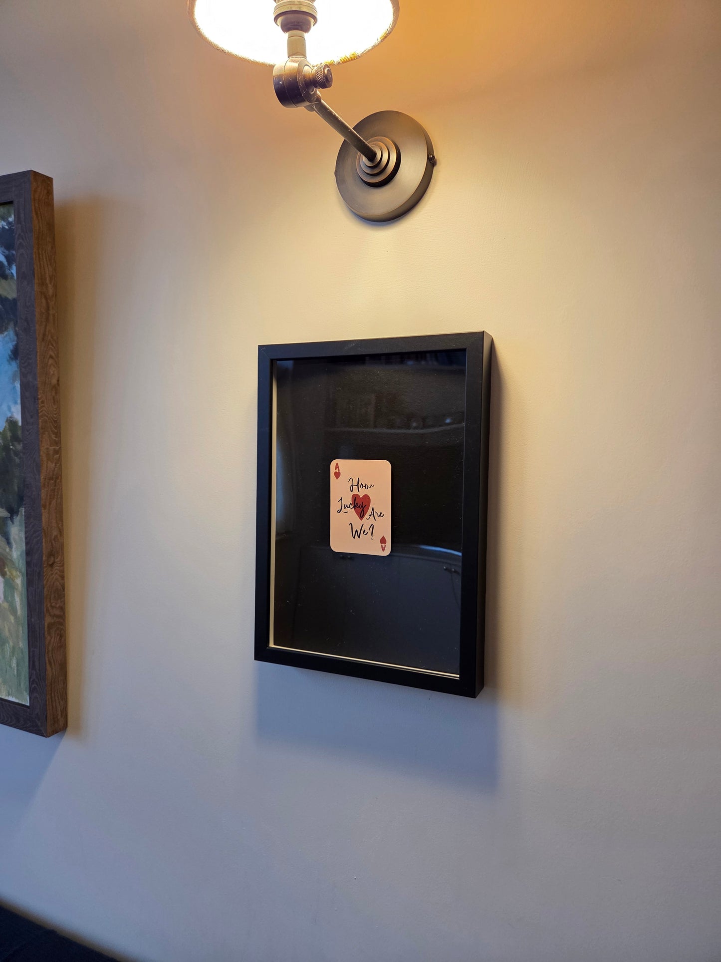 FRAMED How Lucky Are We? Playing Card Art Print - Black Frame