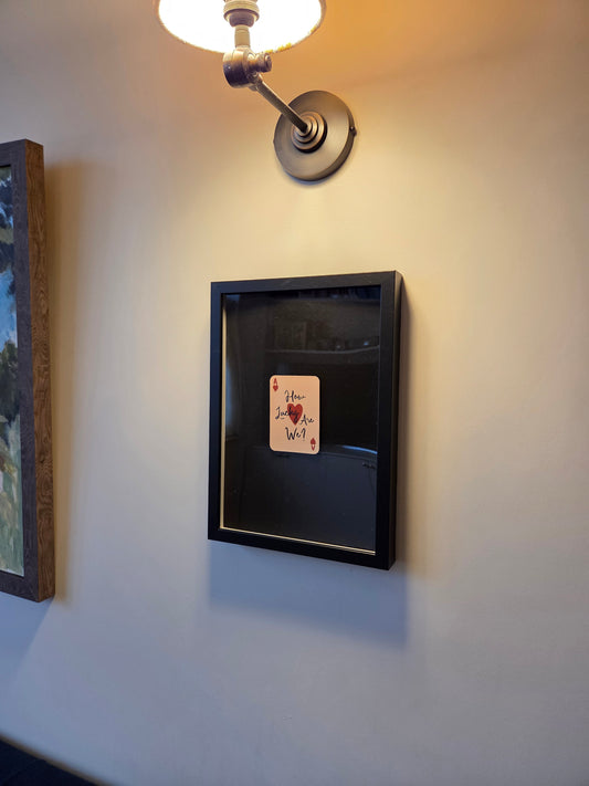 FRAMED How Lucky Are We? Playing Card Art Print - Black Frame