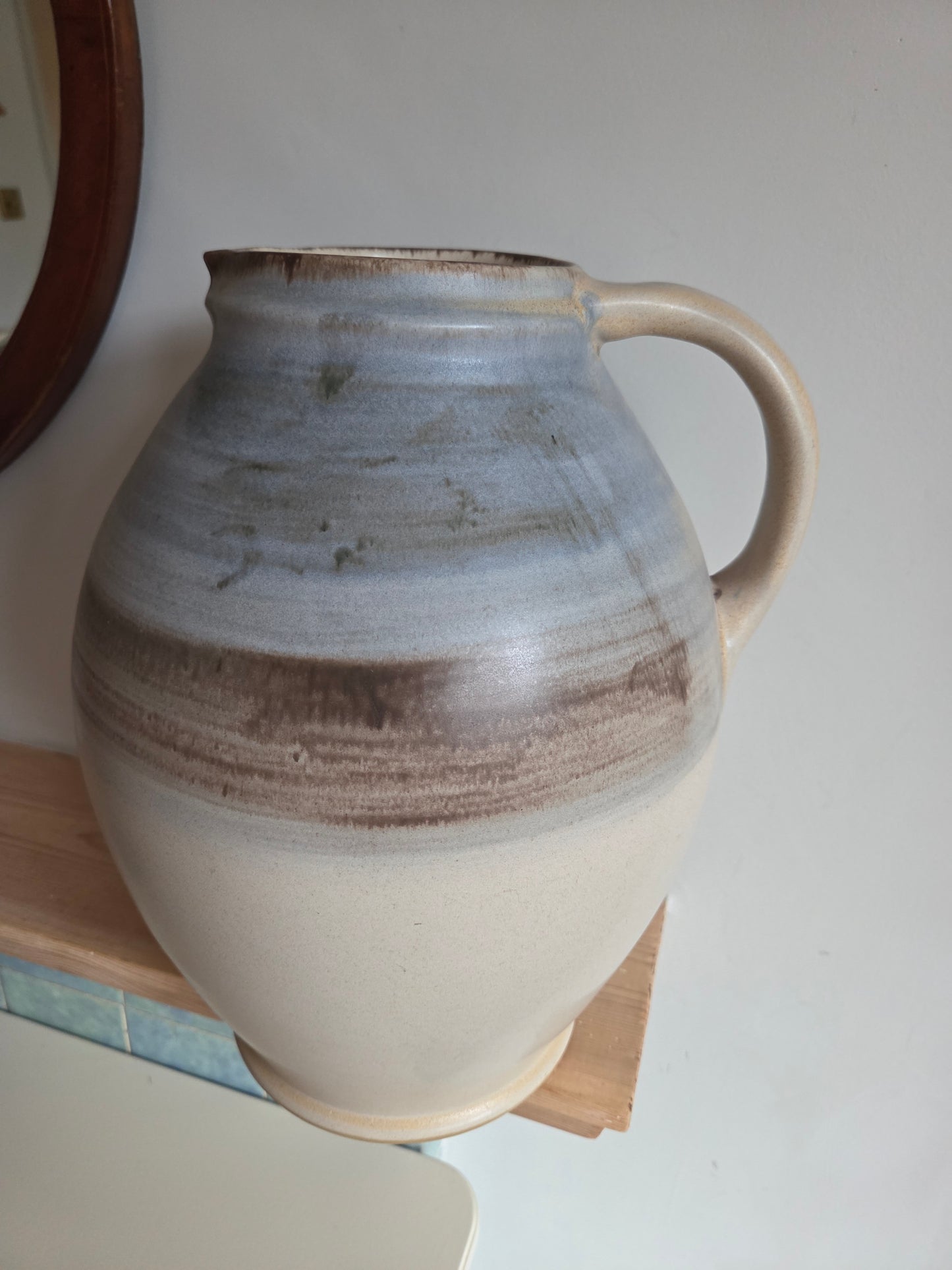 Large Studio Pottery Ombre Drip Glaze Jug