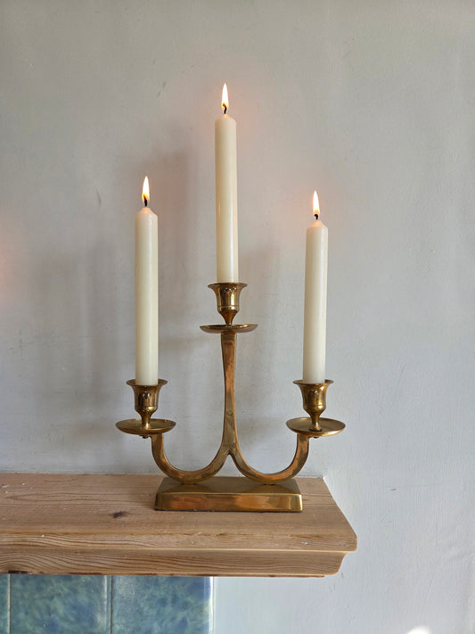 Triple Brass Candleabra