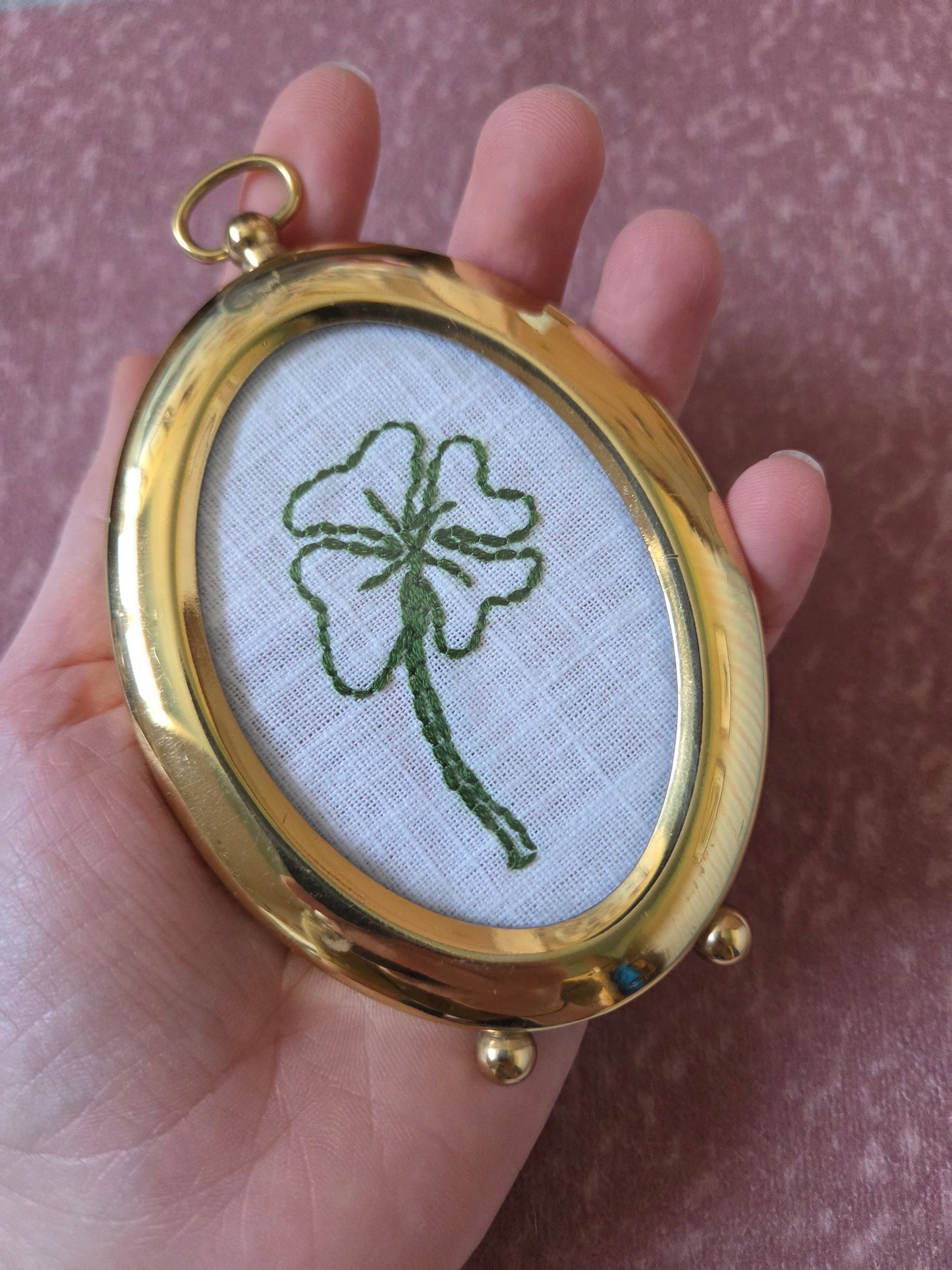 Vintage Brass Frame with Four Leaf