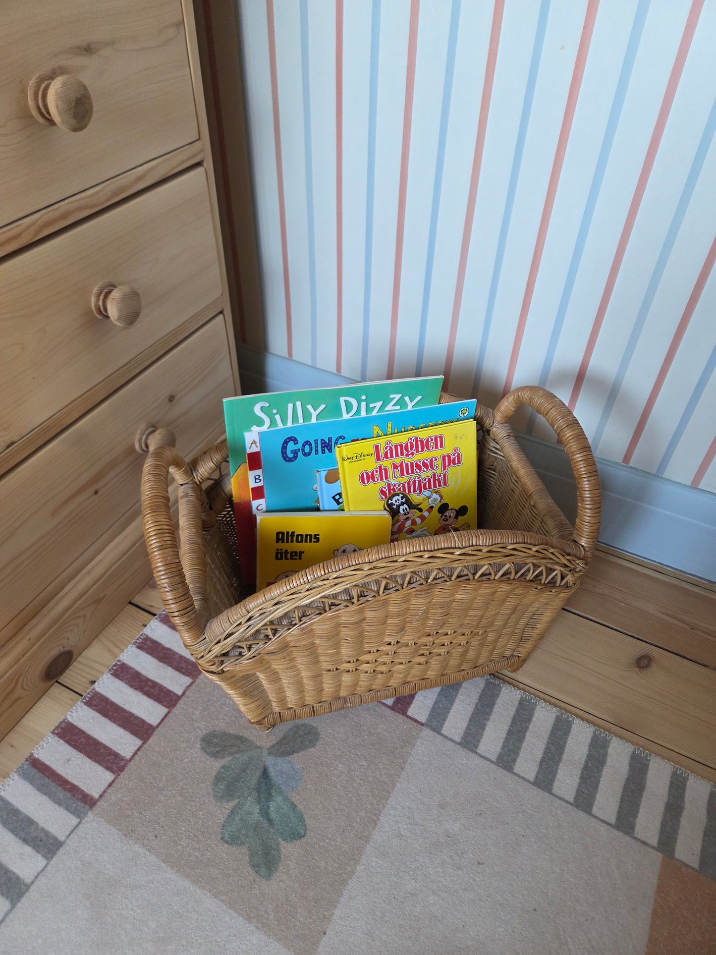 Large Wicker Basket Magazine Holder