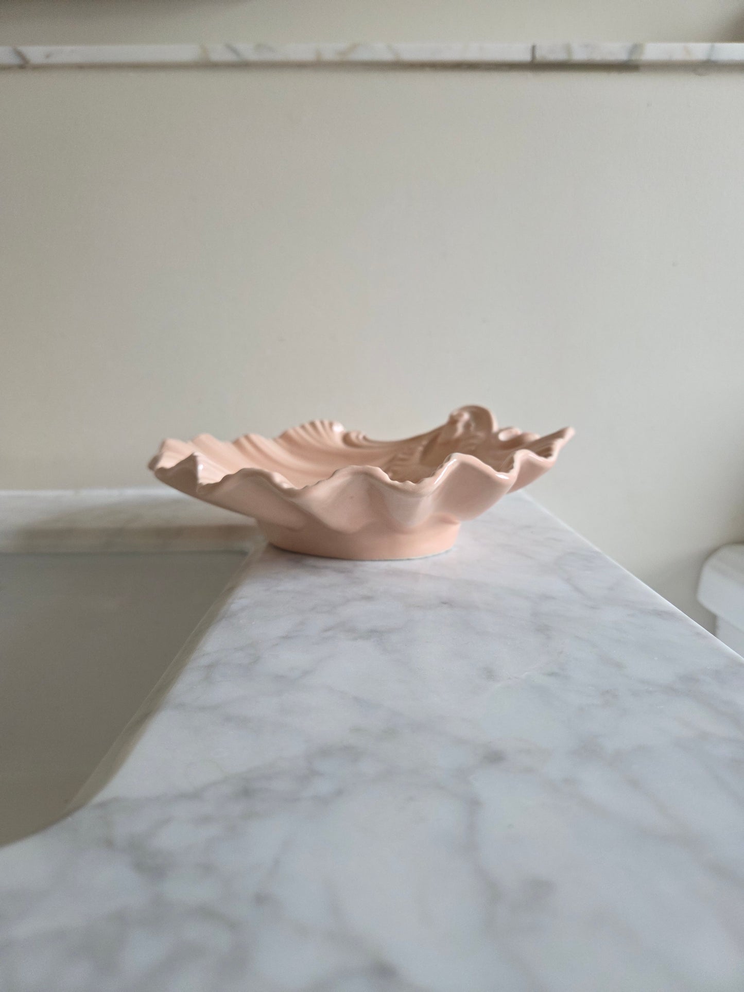 Pink Ceramic Shell Dish
