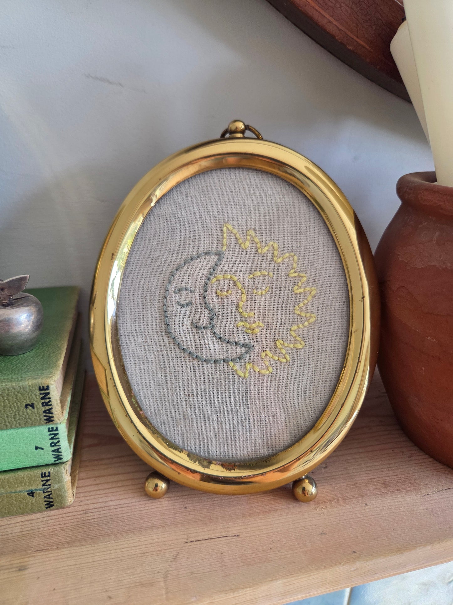 Vintage Brass Frames with Embroideries
