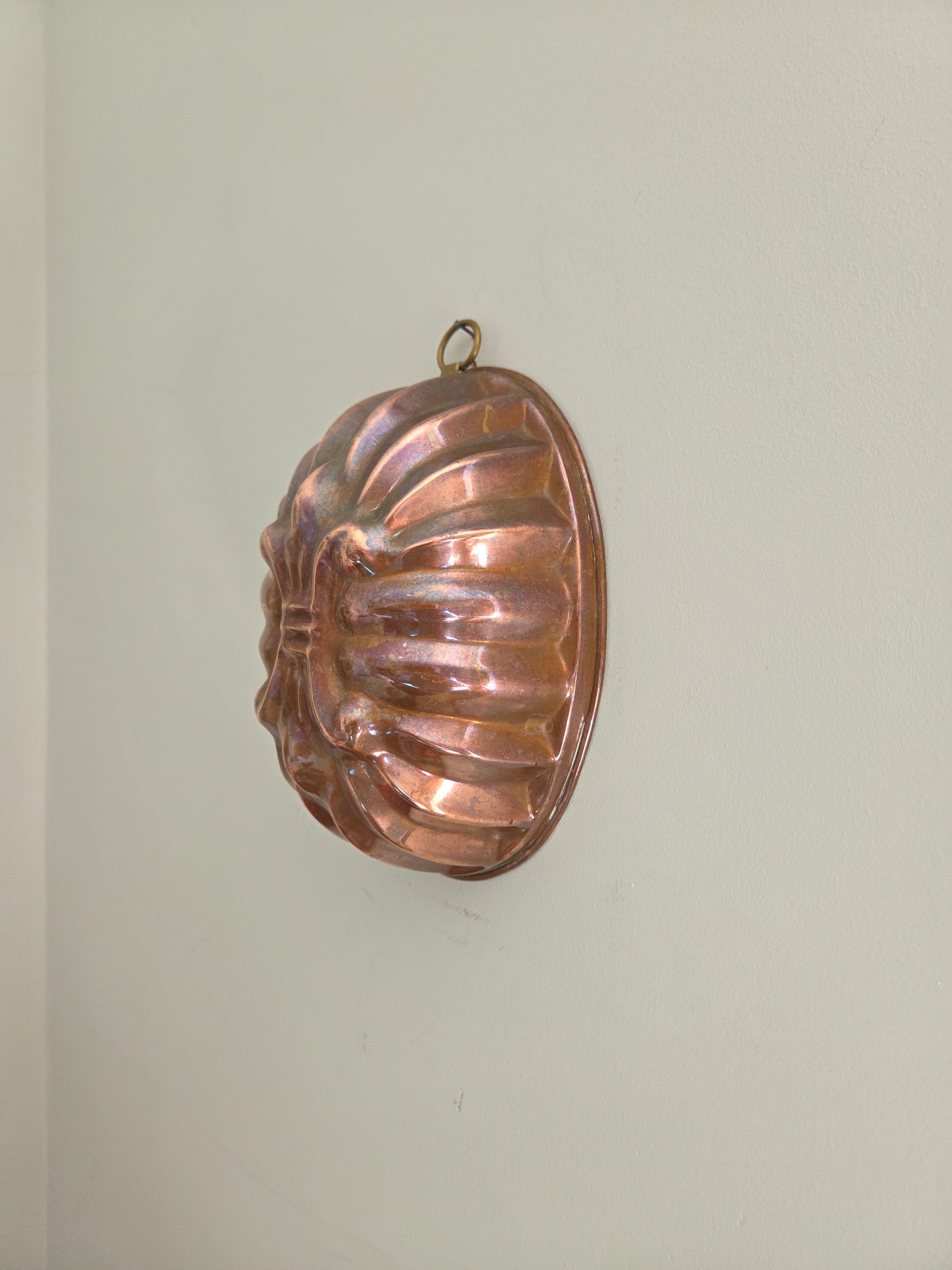 Antique Swedish Copper Mould - Oval with Double Fleur De Lis
