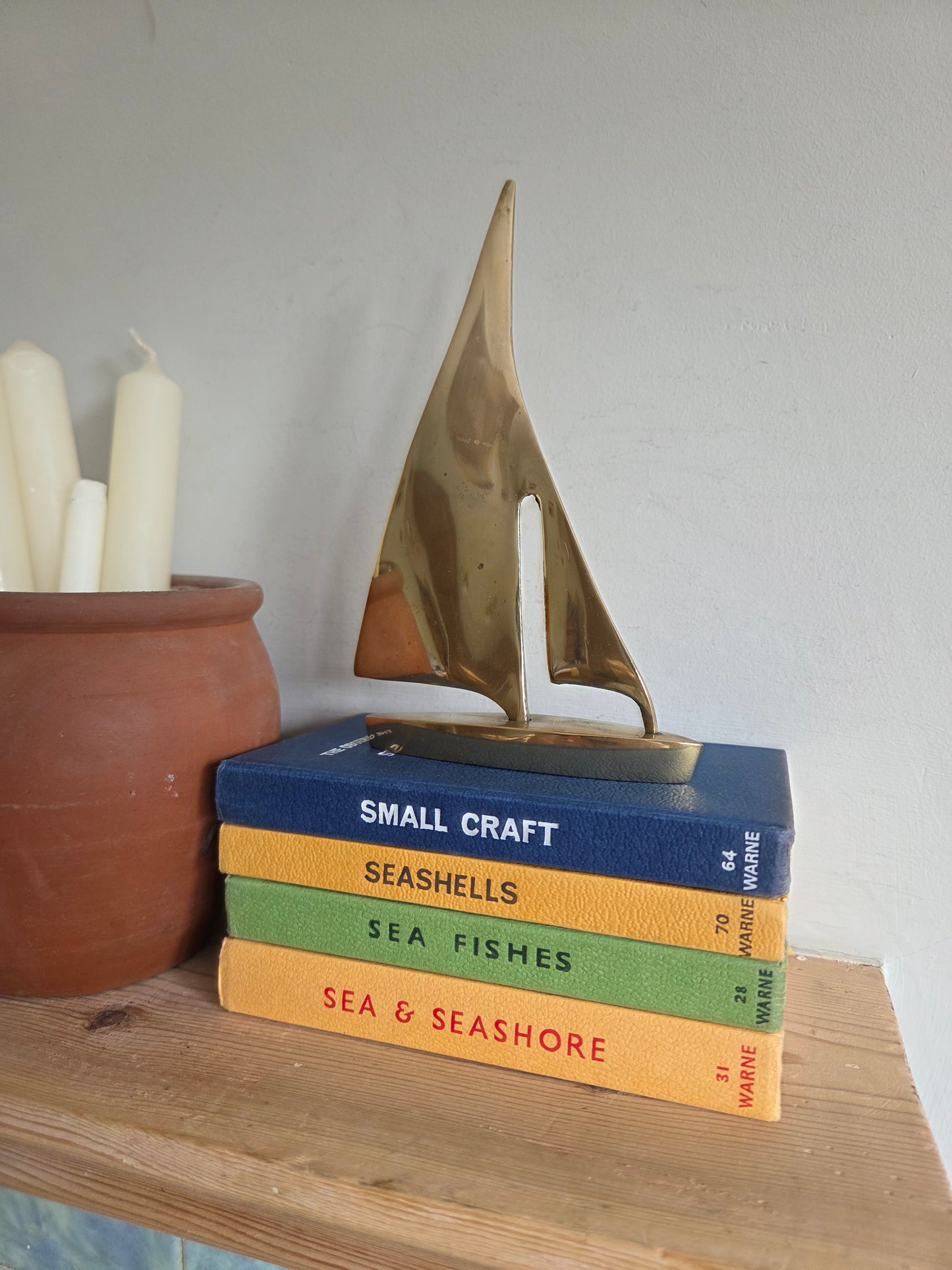 Vintage Brass Sail Boat Yacht Ornament