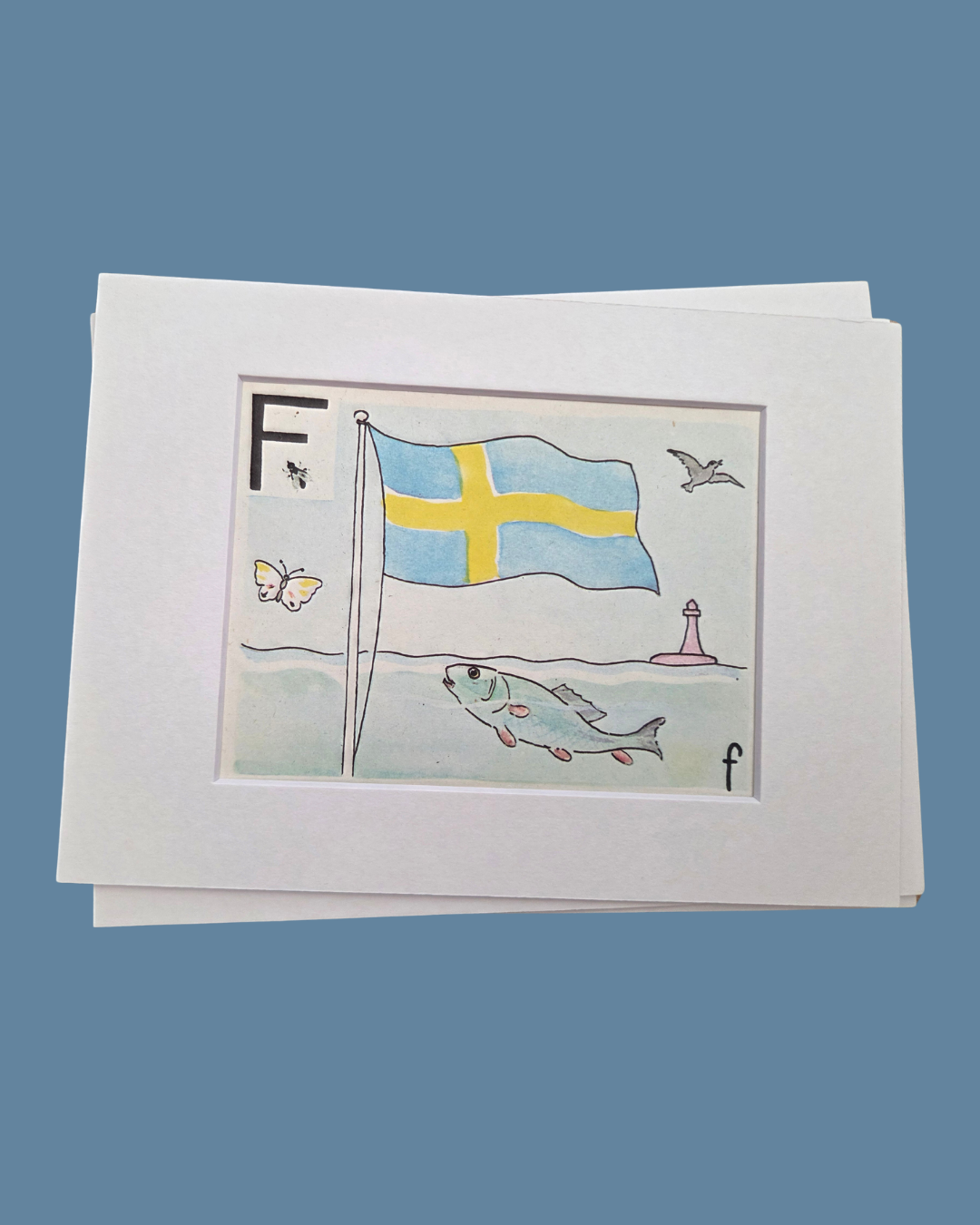 Framed Vintage Swedish Children's Alphabet Illustration by Elsa Beskow