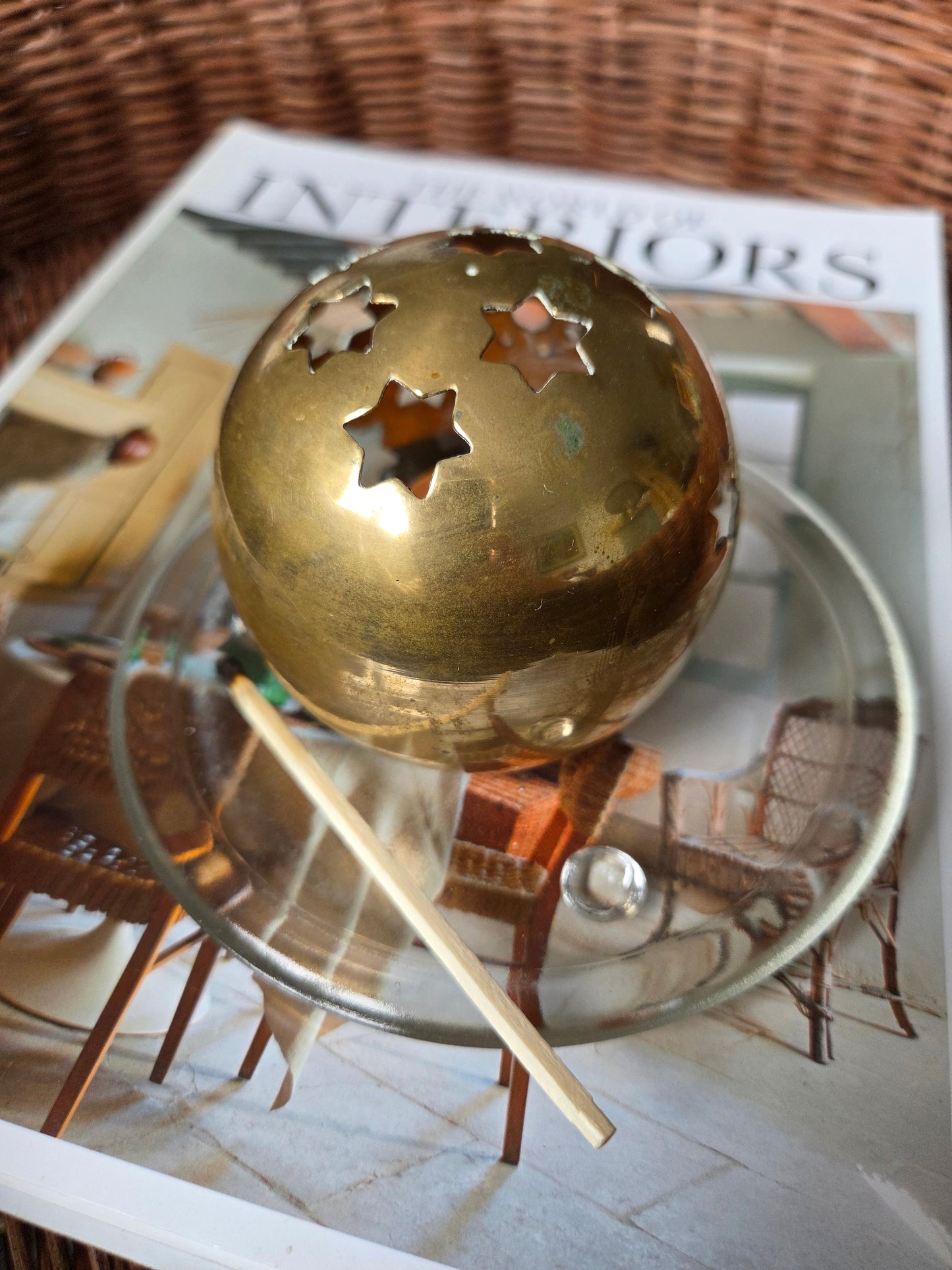 Brass Star Cutout Candle Holder