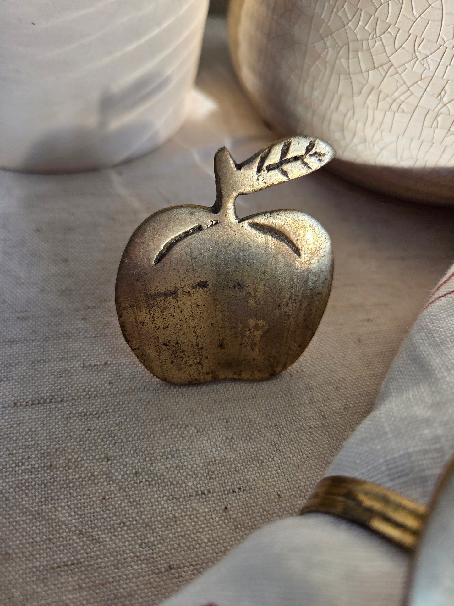 A Pair of Brass Apple Vintage Napkin Rings