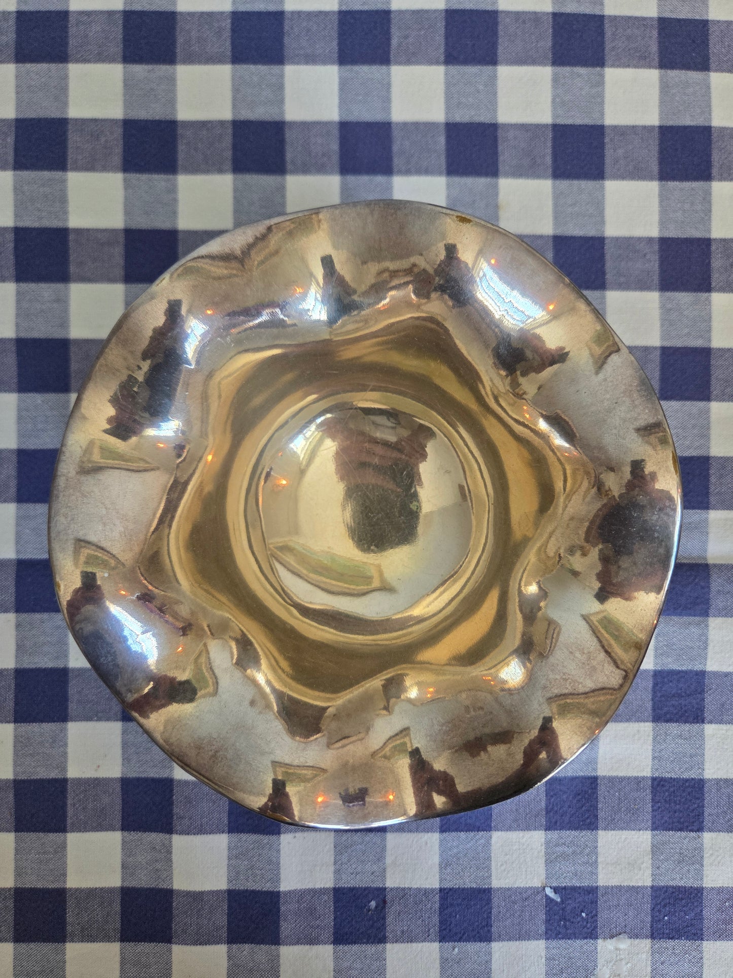 Silver Plated Wavy Edged Display Bowl